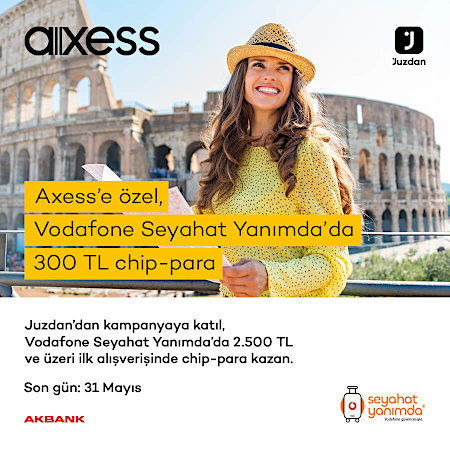 Axess’e Özel, Seyahat Yanımda ’da 300 TL Chip-Para Hediye!