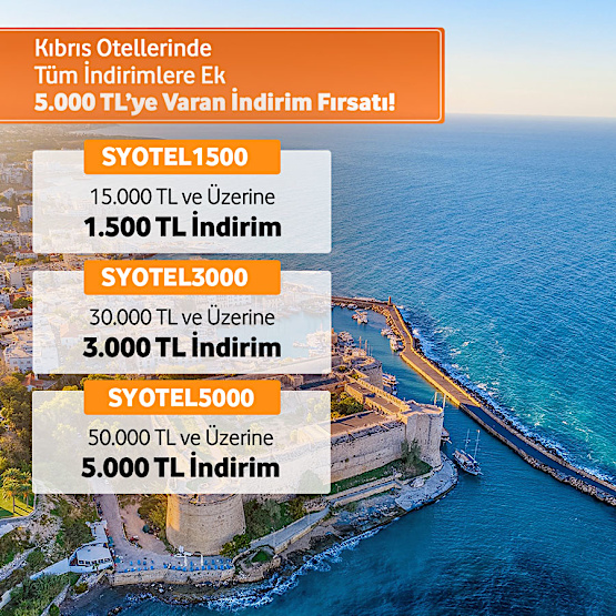 Kıbrıs Otellerinde Tüm İndirimlere Ek 5.000 TL’ye Varan İndirim Fırsatı!