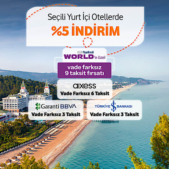 Yurt içi Otellerde %5 Bahar İndirimi