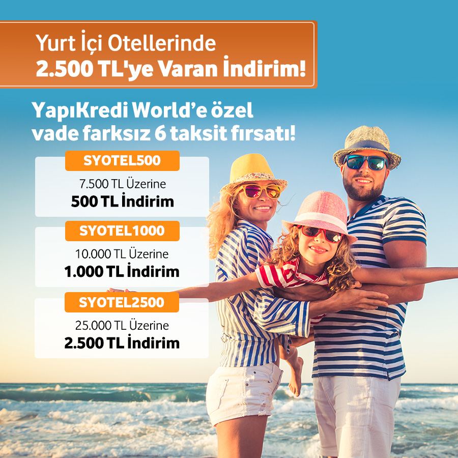 Yurt İçi Otellerde Ekstra 2.500 TL'ye Varan İndirim Fırsatı!