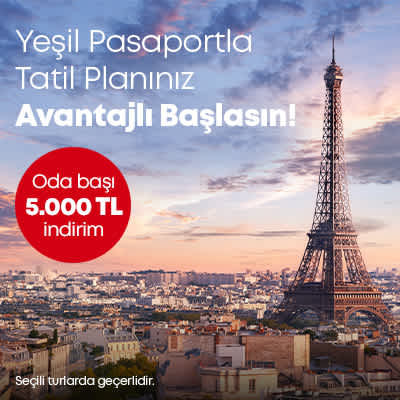 Yeşil Pasaportlulara Özel Oda Başı 5.000 TL İndirim Kampanyası 