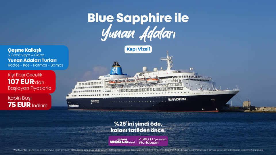 Blue Sapphire ile Yunan Adalarında 75 EUR İndirim Fırsatı !