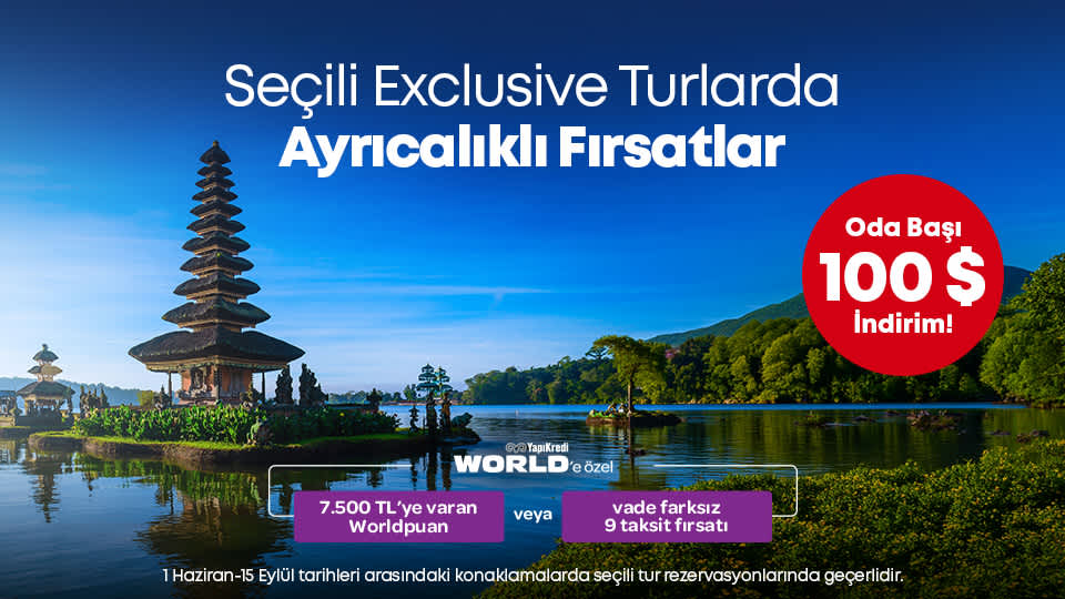 Exclusive Turlarda 100USD İndirim Fırsatı!